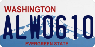 WA license plate ALW0610