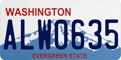 WA license plate ALW0635