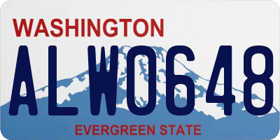 WA license plate ALW0648