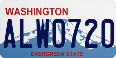 WA license plate ALW0720