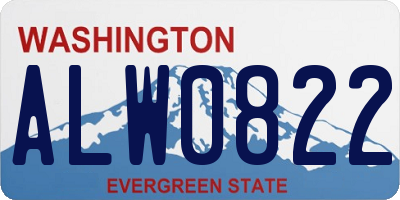 WA license plate ALW0822