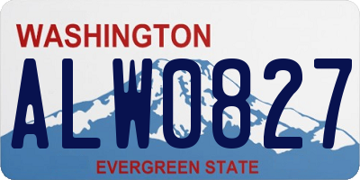 WA license plate ALW0827