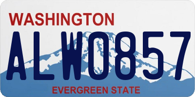 WA license plate ALW0857