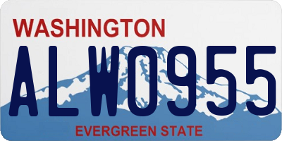WA license plate ALW0955