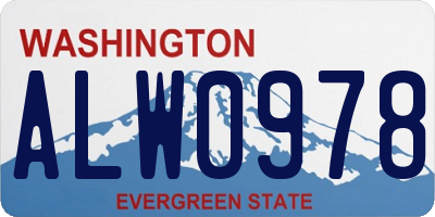 WA license plate ALW0978