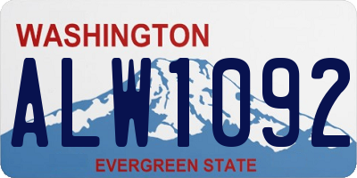 WA license plate ALW1092