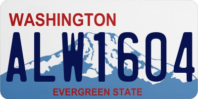 WA license plate ALW1604