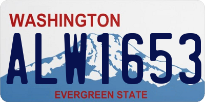 WA license plate ALW1653