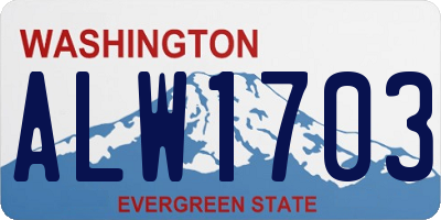 WA license plate ALW1703
