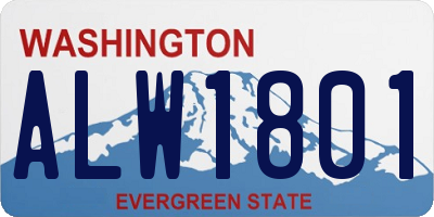 WA license plate ALW1801