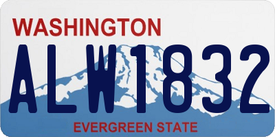 WA license plate ALW1832