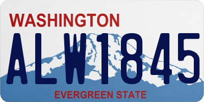 WA license plate ALW1845