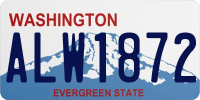 WA license plate ALW1872