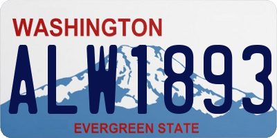 WA license plate ALW1893