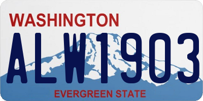 WA license plate ALW1903