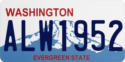 WA license plate ALW1952