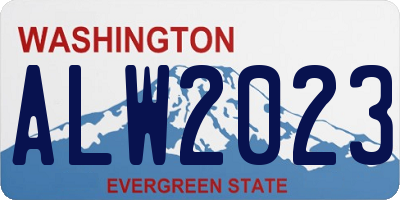 WA license plate ALW2023