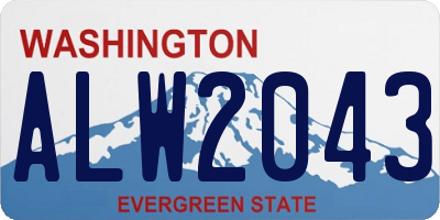 WA license plate ALW2043