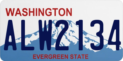 WA license plate ALW2134