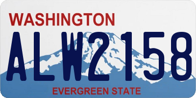 WA license plate ALW2158