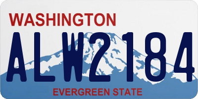 WA license plate ALW2184