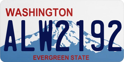 WA license plate ALW2192