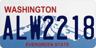 WA license plate ALW2218