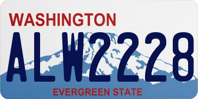 WA license plate ALW2228