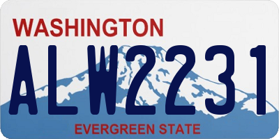 WA license plate ALW2231