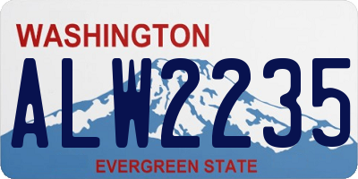 WA license plate ALW2235