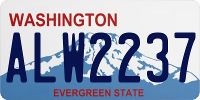 WA license plate ALW2237