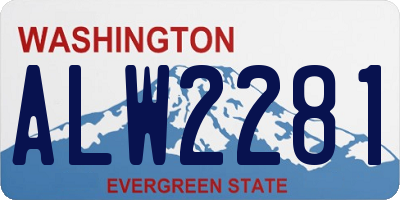 WA license plate ALW2281