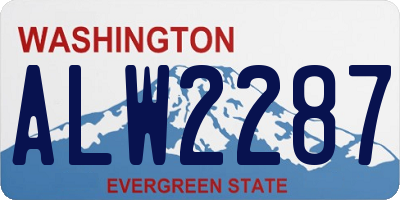 WA license plate ALW2287