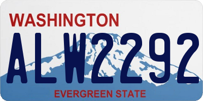 WA license plate ALW2292