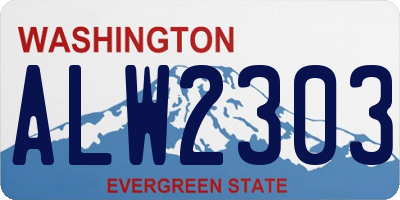 WA license plate ALW2303