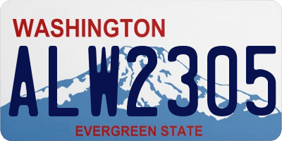 WA license plate ALW2305