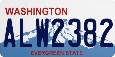 WA license plate ALW2382