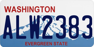 WA license plate ALW2383