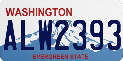 WA license plate ALW2393