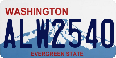 WA license plate ALW2540