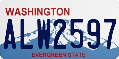 WA license plate ALW2597
