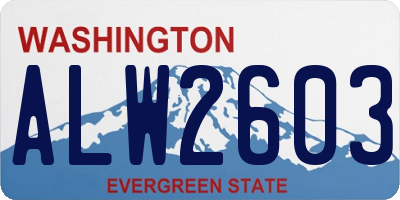 WA license plate ALW2603