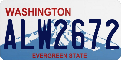 WA license plate ALW2672