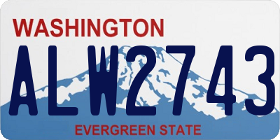 WA license plate ALW2743