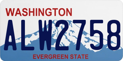 WA license plate ALW2758