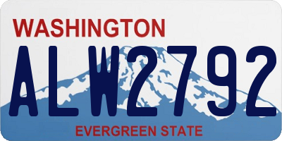 WA license plate ALW2792