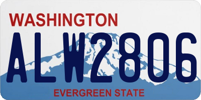 WA license plate ALW2806