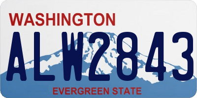 WA license plate ALW2843