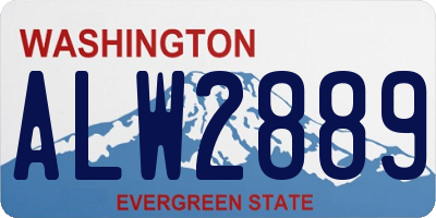 WA license plate ALW2889