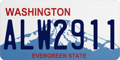 WA license plate ALW2911